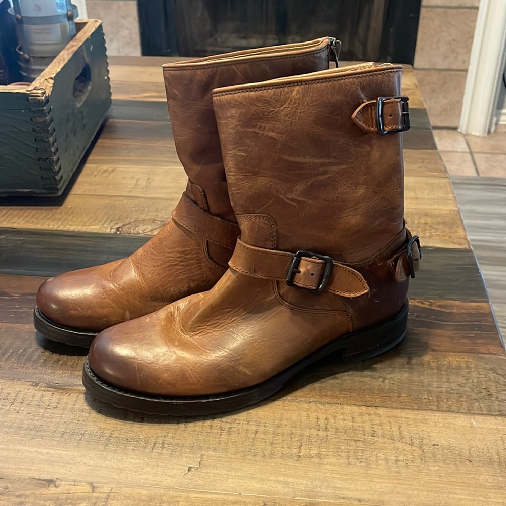 Frye Brown Leather zip boots